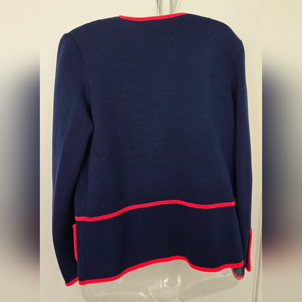 Vintage Penny's Wool Navy Blue Women's Jacket with Red Trim EUC - Picture 5 of 5